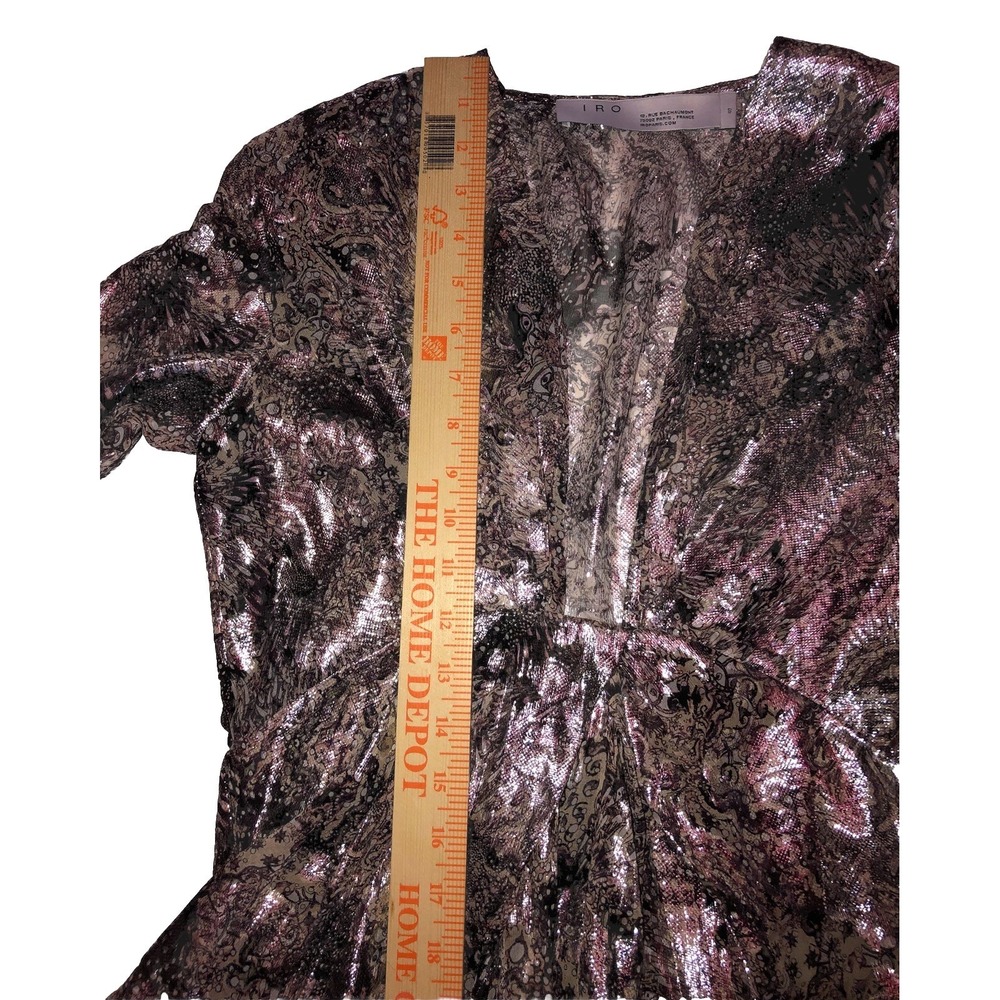 IRO Rouniea Dress Twist-Front Printed Fill Coupé Silk MIDI FR 40 U.S. 8 - Picture 15 of 15